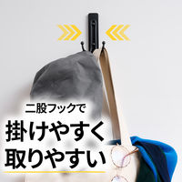 スリーエム(3M) コマンド ダブルフック 壁掛け 傷つけ ない きれいにはがせる 耐荷重1.8kg マットブラック 3パック CMD-WM