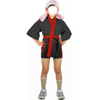 アーテック カラー不織布ハッピ 子供用 Sサイズ 黒（赤襟） 1550 1個