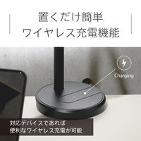 LEDデスクライト モニターライト 調光調色 3段階 Ra95 ワイヤレス充電機能付 ブラック スワン電器 DS-520BK 1台