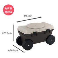 【園芸用品】中山福 ベストコ フィールドカートトレー 回転座面付 ブラウン ボタニカルスタイル MA-2223 1個