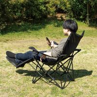 武田コーポレーション イージーリクライニングチェア ERC23-94BK 1箱(2脚入)（直送品）