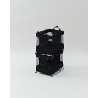 YAMAZEN 【荷物置き】スタッキングできるメッシュバスケット S 折りたたみ ブラック HTB-2S(BK) 1個