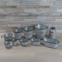 【園芸用品】ベストコ 鉢 カバー バスケット ブリキ M カップ付 NE-737 1個