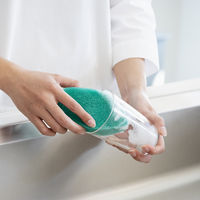 亀の子スポンジ DO 高品質 手に馴染み握りやすい 木の葉型 キッチンスポンジ 抗菌加工 グリーン 1個 亀の子束子西尾商店