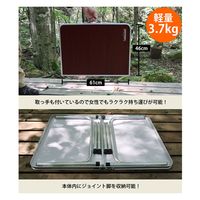 イー・エム・エー 折りたたみ式キャンプテーブル 2WAY 高さ調節可 軽量 持ち運び便利 防水加工 LF-CMT010-DWD 1台（直送品）