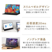 アイリスオーヤマ 15.6インチ モバイルモニター スタンドカバー付き DP-DF163S-B 1台