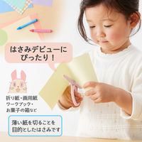 プラス 幼児用はさみ フィットカットカーブ トット 右手用 ピンク 桃 34590 1個