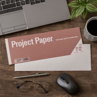 オキナ プロジェクトカラーパッド A4ハーフ 50枚 オールドローズ 5mm方眼罫 PH4040 1冊