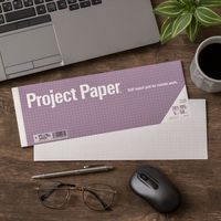 オキナ プロジェクトカラーパッド A4ハーフ 50枚 ライラック 5mm方眼罫 PH4039 1冊