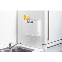 SANKA くっつくハンガー・ボトルケース マグネットファイルボックス スリム ホワイト SWFB-SMGWH 1個