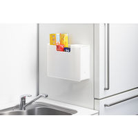 SANKA くっつくハンガー・ボトルケース マグネットファイルボックス ワイド ホワイト SWFB-WMGWH 1セット（5個）