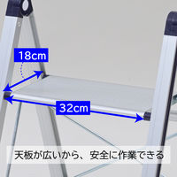 YAMAZEN 天板が広くてスリム収納 スリム踏み台3段 YM-C03SG(DBL) 1台