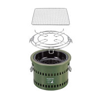 パール金属 ポータブル 水冷七輪 オリーブ UG-0090 1個