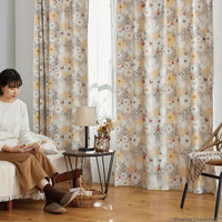 スミノエ MOOMIN 遮光カーテン タイニーフラワー 100×178cm グレー 4549781311340 1枚