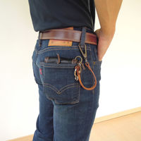 中林製作所 タフレーベル レザーキーホルダー 茶 VEX-214 1個（直送品）