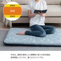 イケヒコ・コーポレーション 冷感 ひんやり ルカン 三層長座布団 650×1800mm ブルー 1223670041325 1枚（直送品）