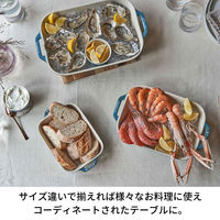 ストウブ Staub レクタンギュラーディッシュ ターコイズ（14×11cm）2枚セット グラタン皿 オーブン・電子レンジ対応 【日本正規販売品】