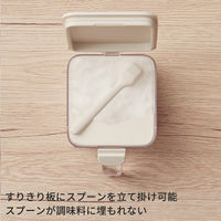 湿気防止パッキン付 調味料ポット ワイド グレー グッドロックコンテナ ワンタッチ式 小さじスプーン付 1個 マーナ