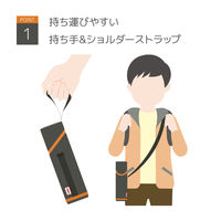 サーモス（THERMOS） マイボトルポーチ ストラップ付き グレーオレンジ APG-501 GY-OR 1個