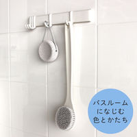 ボディブラシ かため 柄付き ロングサイズ ホワイト 1本 マーナ