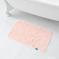 バスマット 乾度良好カララカ タオル地 洗える 35×60cm グリーン 1枚 オカ