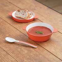 tak（タック）キッズディッシュ スープボウル 3点セット（ボウル、プレート、スプーン）Mサイズ イエロー 電子レンジ対応 1セット 竹中