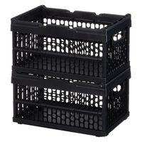 「現場のチカラ」 ハンドル付 折りたたみメッシュコンテナ 10L BK 1個  オリジナル