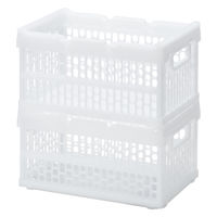 「現場のチカラ」 ハンドル付 折りたたみメッシュコンテナ 10L W 1セット（8個）  オリジナル