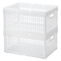 「現場のチカラ」 ハンドル付 折りたたみメッシュコンテナ 30L W 1セット（8個）  オリジナル