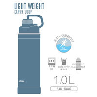 サーモス 真空断熱スポーツボトル 1L アッシュブルー FJU-1000 ASB1個
