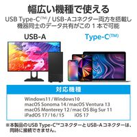 USBメモリ/USB3.2(Gen1)/Type-C/Type-Aコネクタ付/キャップ式/128GB/ブラック MF-TPC3128GBK（直送品）