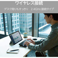 ワイヤレスキーボード 無線2.4GHz メンブレン テンキーレス コンパクト ブラック TK-CM10DMKBK エレコム 1個