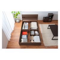 アイリスオーヤマ 収納ベッド ウォールナット セミダブル STBS-SD 1台（直送品）