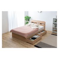 アイリスオーヤマ 収納ベッド ナチュラル セミダブル STBS-SD 1台（直送品）