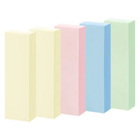 【強粘着】アスクル はたらく 強粘着ふせん 50×15mm　パステル4色アソート(短冊ミニ)　大容量 1箱(50冊入)パック　 オリジナル（わけあり品）