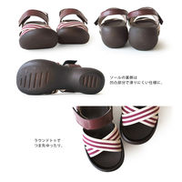 リゲッタ ボーダークロスゴムサンダル ブラック M CJEG5238-BLK-M(23.0cm~23.5cm) 1足　ナースサンダル（直送品）