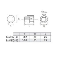 エスコ 3/8”DRx10.0mm ドレンプラグソケット EA618CZ-42 1セット(3個)（直送品）