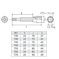 エスコ 1/2”DR/T30ーT70 [TORX]ビットソケットセット EA618RS-100 1セット（直送品）