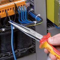 エスコ 200mm 絶縁ラジオペンチ(グリップ/直/落下防止) EA537KC-201 1丁（直送品）