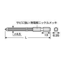 エスコ #1x150mm 細軸ドライバービット(ショート防止カバー付) EA813A-125 1セット(8本)（直送品）
