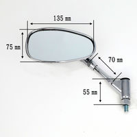 ALBA オーバルクロムメッキミラー/左右セット 逆ネジ10mm (大型車向け) 101-038 1箱（直送品）