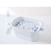 伊勢藤 折りたためるつけ置き洗いバケツ ホワイト I-617 1個