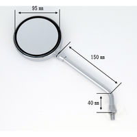 ALBA バックミラー/Z2タイプ 丸型 /左右セット 逆ネジ10mm ロングステー 101-030 1箱（直送品）