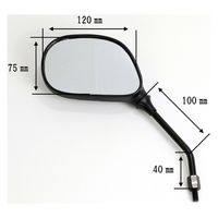 ALBA バックミラー/スクーター用楕円/ 正ネジ8mm 左右セット 101-001 1箱（直送品）