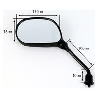 ALBA バックミラー/スクーター用楕円/ 逆ネジ8mm 左右セット(Eマーク取得) 101-012 1箱（直送品）