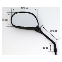 ALBA バックミラー/スクーター用楕円/ 逆ネジ8mm 左2本セット 101-006 1箱（直送品）