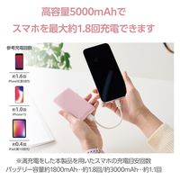 モバイルバッテリー 軽量 薄型 USB-C/A 合計最大 15W 5000mAh DE-C45-5000PN エレコム 1個