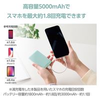 モバイルバッテリー 軽量 薄型 USB-C/A 合計最大 15W 5000mAh DE-C45-5000GN エレコム 1個