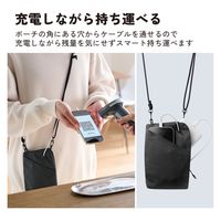 スマホショルダー スマホポーチ ケーブルコード穴付 ブラック P-CLSPB01BK エレコム 1個