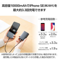 モバイルバッテリー 大容量 軽量 USB-C×2 最大 20W 10000mAh EC-C14LBK エレコム 1個